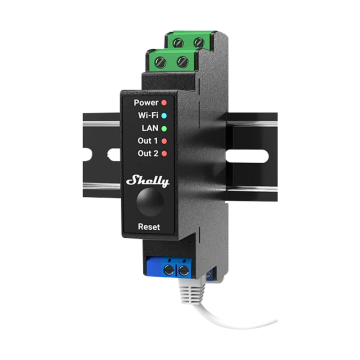 Двуканално WiFi реле за DIN шина с измерване на мощност и управление на ролетни щори Shelly Pro 2PM