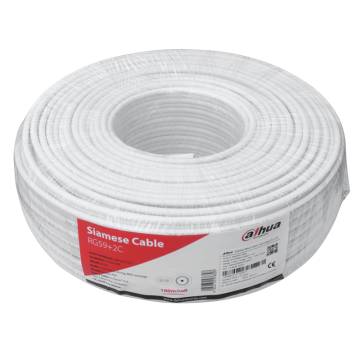 Комбиниран кабел Dahua PFM941I-RG59N/21-100 Коаксиален + Захранващ 2 х 0.75 мм - 100 метра