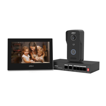 Комплект еднофамилна видеодомофонна система Dahua KTP03/VTO2111D-P-S3/VTH2621G-P